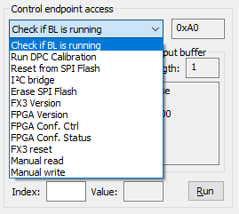 FPGA Console tab's list of commands